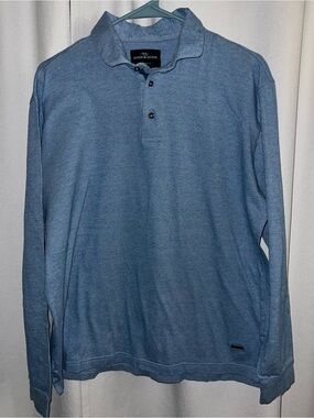 Rodd & Gunn Men’s XL Blue Long Sleeve Polo Shirt Sports Fit Textured Cotton